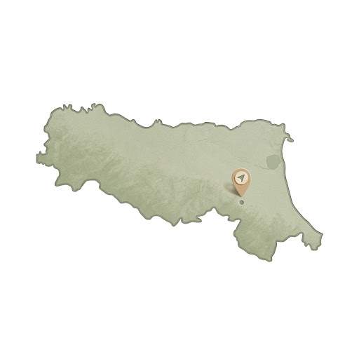 Mappa dell'Emilia-Romagna con indicazione di Brisighella